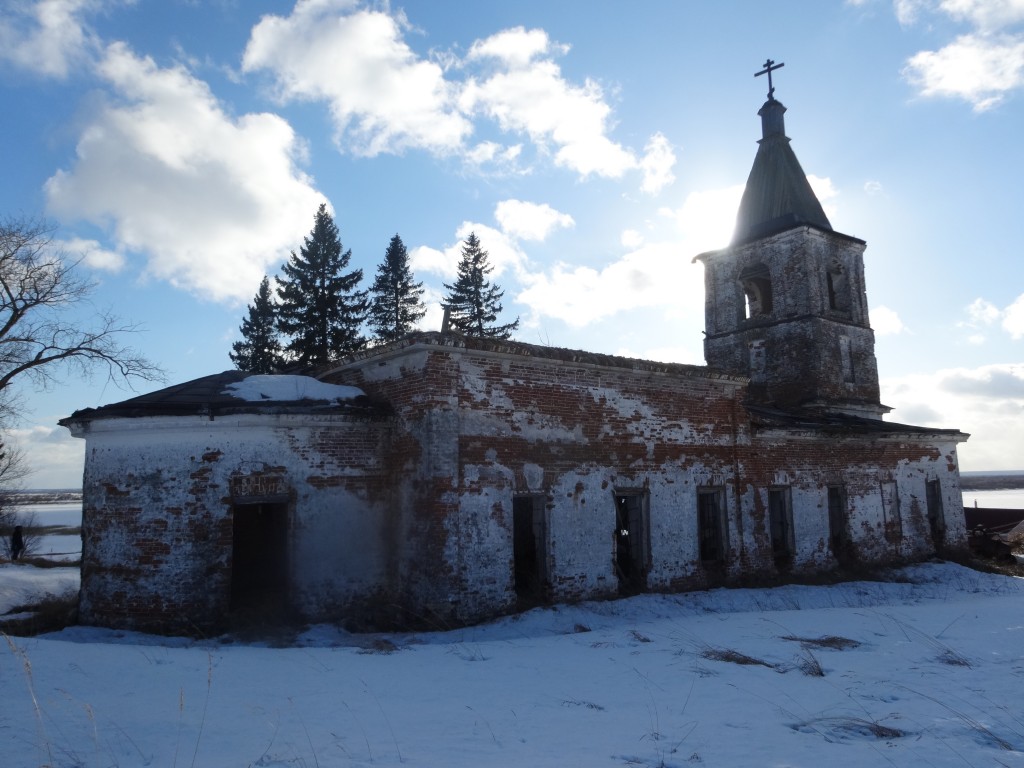 Церковь Благовещения Пресвятой Богородицы, Александровская 3-я (Богоявленье) (Холмогорский район, Архангельская область). фасады, вид с северо-востока