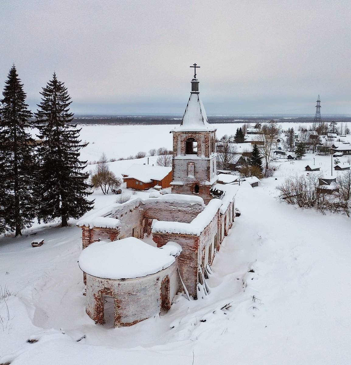 фасады. Церковь Благовещения Пресвятой Богородицы, Александровская 3-я (Богоявленье) (Холмогорский район, Архангельская область)