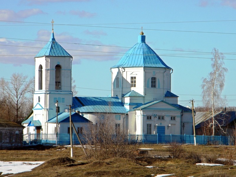 Хорошилово. Церковь Димитрия Солунского. общий вид в ландшафте
