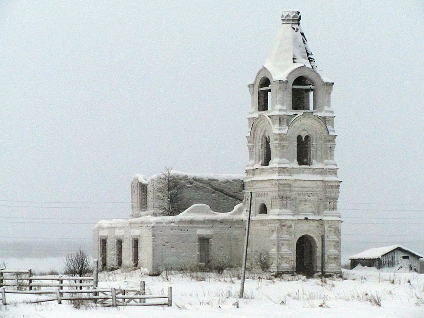 Церковь Сергия Радонежского, Смольниковская (Курья) (Холмогорский район, Архангельская область). фасады, вид с северо-запада