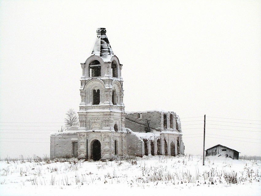 Смольниковская (Курья). Церковь Сергия Радонежского. фасады, вид с юго-запада