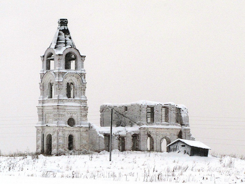 Смольниковская (Курья). Церковь Сергия Радонежского. фасады, вид с юга