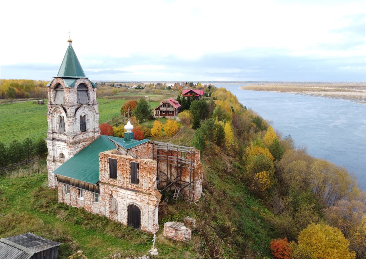 Церковь Сергия Радонежского, Смольниковская (Курья) (Холмогорский район, Архангельская область). фасады
