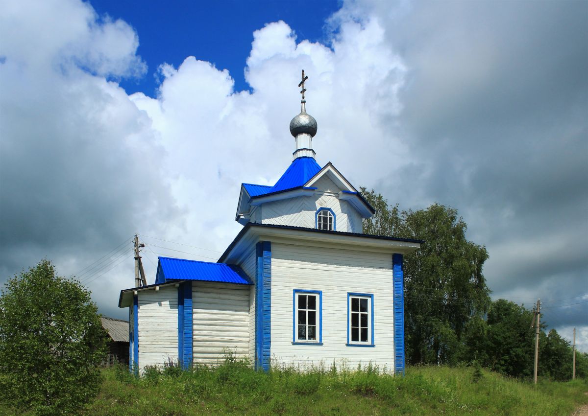Часовня Казанской иконы Божией Матери, Притыкинская (Вельский район, Архангельская область). фасады, Вид с юго-запада
