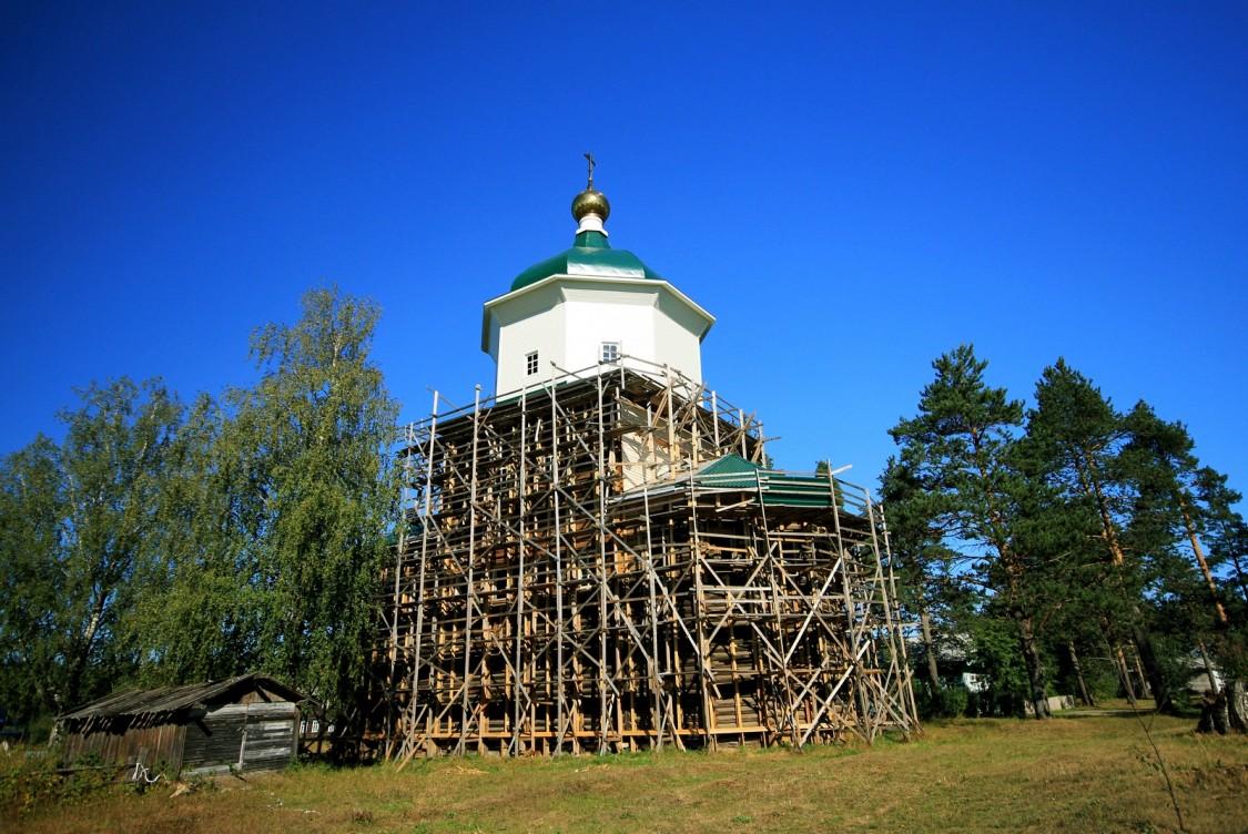 Церковь Воскресения Христова, Козловская (Борки) (Вельский район, Архангельская область). документальные фотографии