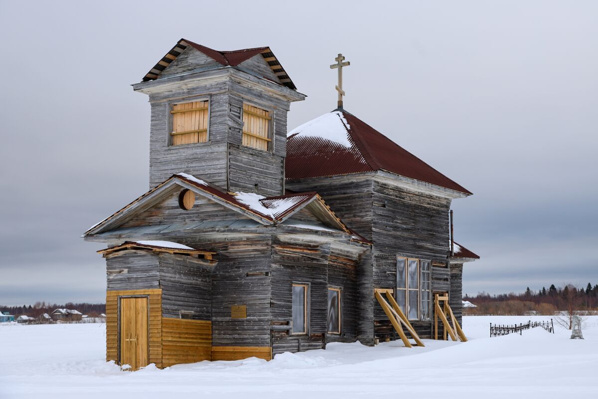 Церковь Трёх Святителей, Кадь (Приморский район, Архангельская область). фасады