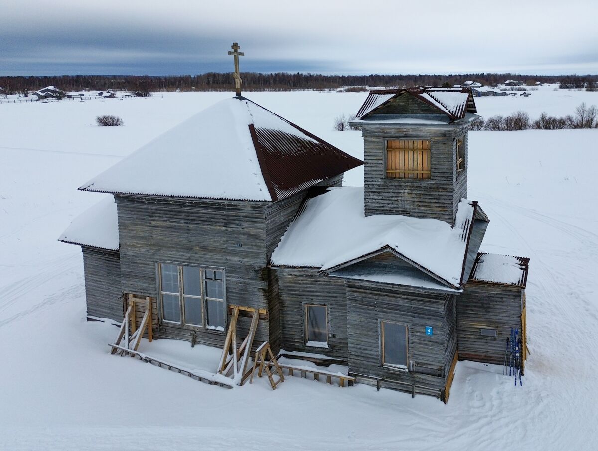 Церковь Трёх Святителей, Кадь (Приморский район, Архангельская область). фасады