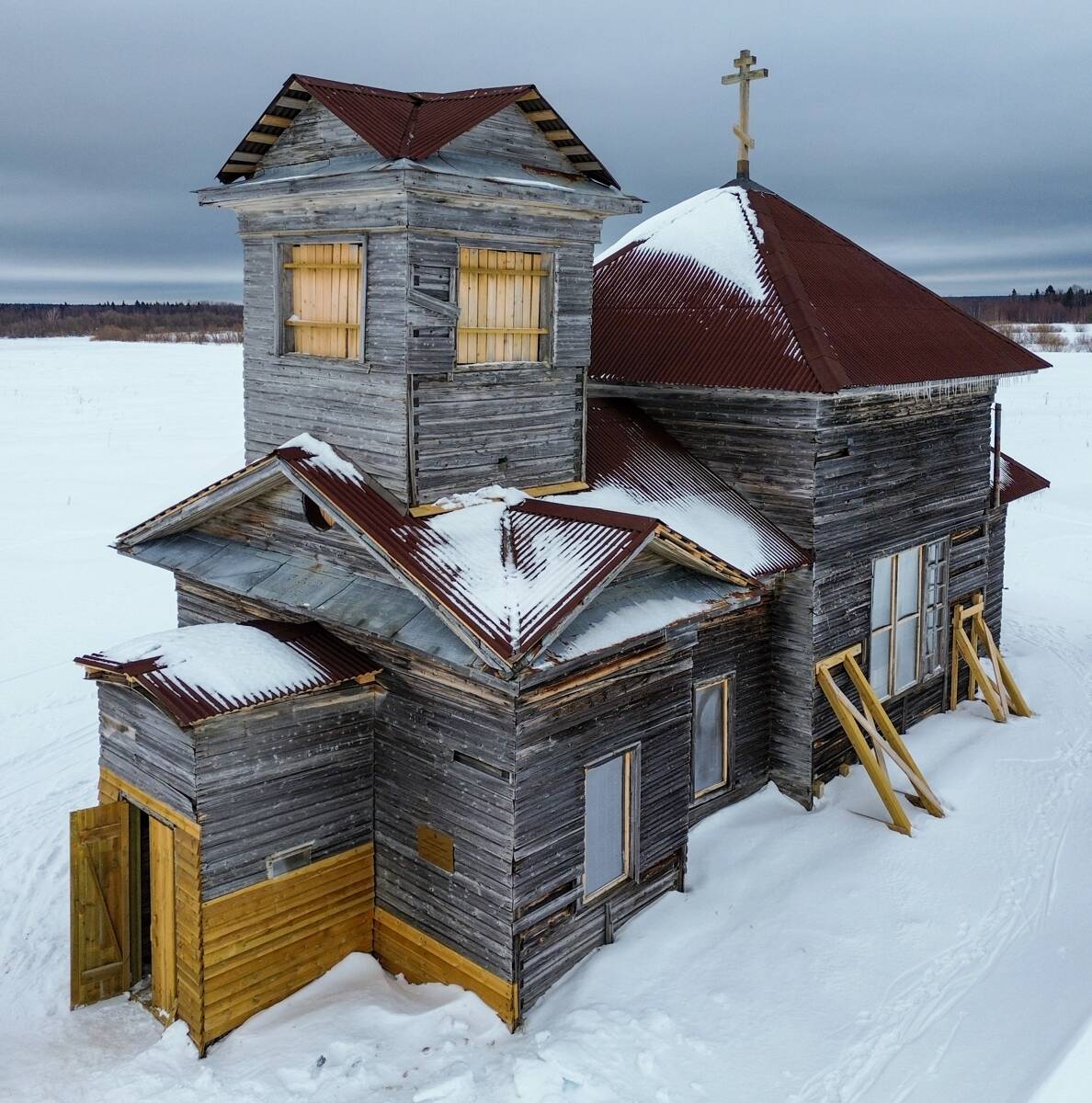 Церковь Трёх Святителей, Кадь (Приморский район, Архангельская область). фасады