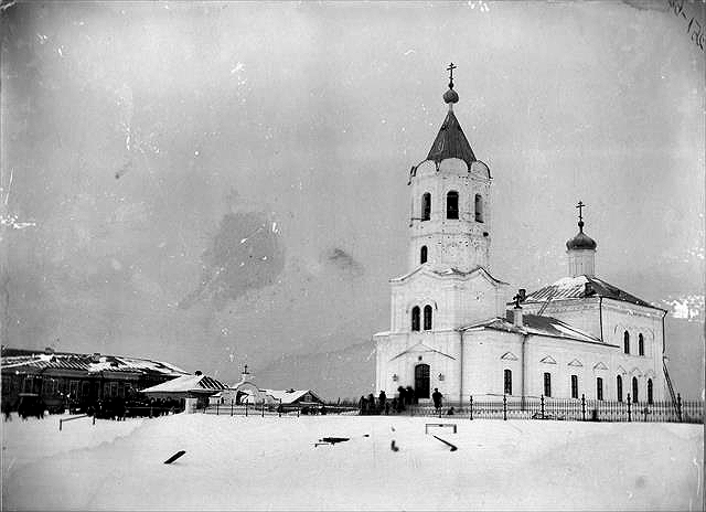 Церковь Успения Пресвятой Богородицы, Верховье (Приморский район, Архангельская область). архивная фотография, Фотография начала 20 века из фондов ГААО. Источник: https://vk.com/arhgrad29?z=photo-68014925_456239149%2Fwall-68014925_16272