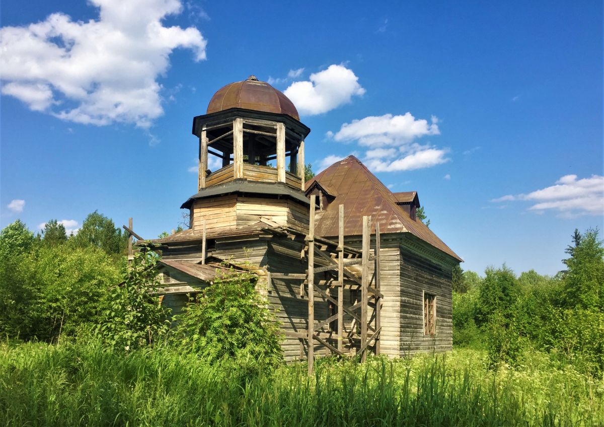 Церковь Николая Чудотворца, Спицынская (Каргопольский район, Архангельская область). фасады, Вид с юго-запада