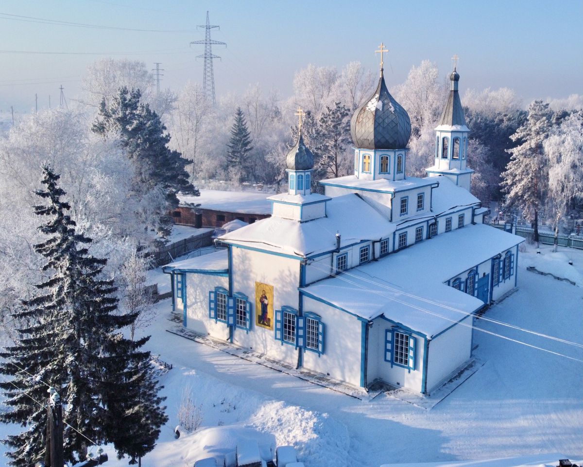 Церковь Спаса Всемилостивого, Канск (Канский район и г. Канск, Красноярский край). общий вид в ландшафте, Вид с СВ