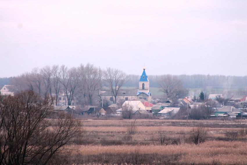 Церковь Михаила Архангела, Дракино (Лискинский район, Воронежская область). фасады, Вид с ж/д станции Давыдовка