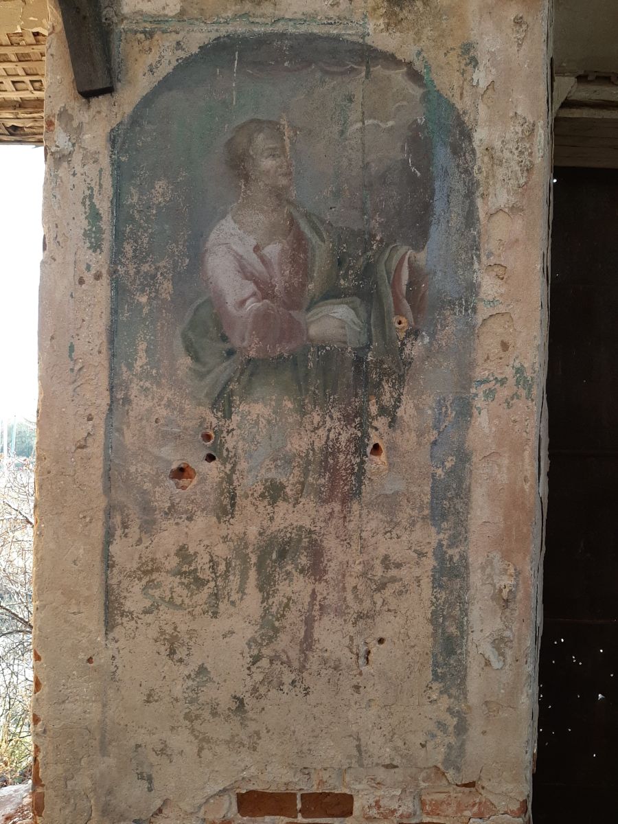 Ржавец. Церковь Воздвижения Креста Господня. интерьер и убранство, сохранившиеся фрески