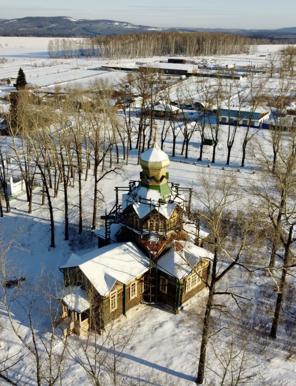 Ольгино. Церковь Ольги равноапостольной. общий вид в ландшафте, С высоты вид с ЮЗ 