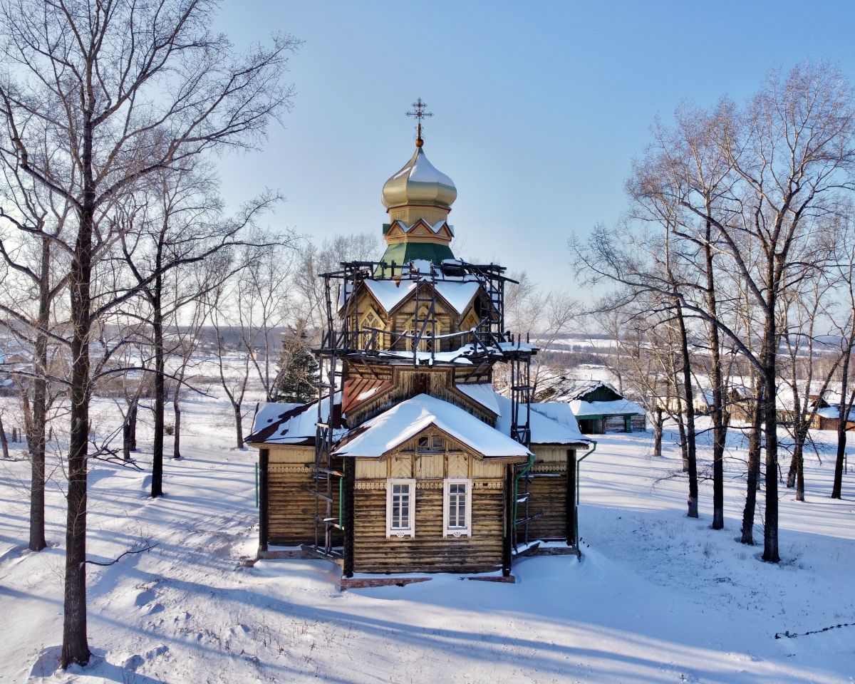 Церковь Ольги равноапостольной, Ольгино (Уярский район, Красноярский край). фасады, Вид с востока