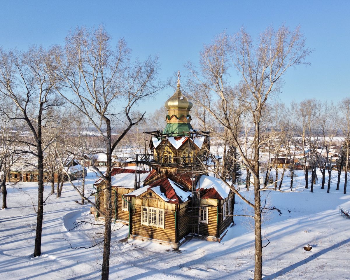 Церковь Ольги равноапостольной, Ольгино (Уярский район, Красноярский край). фасады, Вид с ЮВ