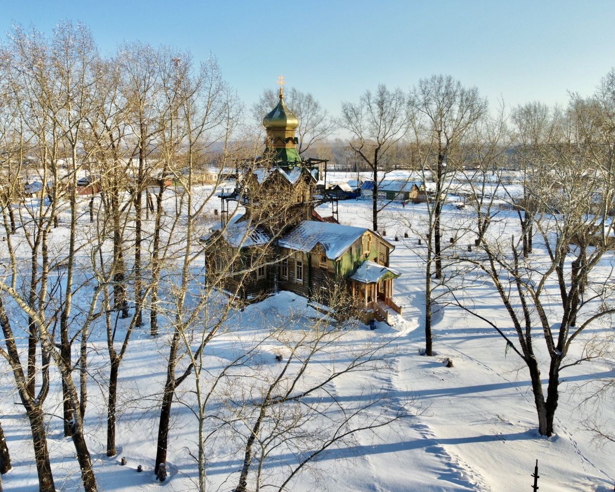 Церковь Ольги равноапостольной, Ольгино (Уярский район, Красноярский край). фасады, Вид с СЗ