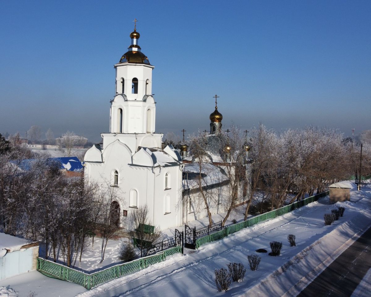 Церковь Сергия Радонежского, Бородино (Бородино, город, Красноярский край). общий вид в ландшафте, Вид с ЮЗ