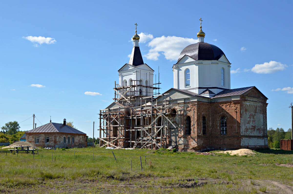 Церковь Иоанна Богослова, Крутчик (Усманский район, Липецкая область). документальные фотографии, В процессе реконструкции
