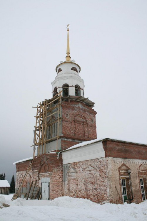 Церковь Стефана архидиакона, Ношуль (Прилузский район, Республика Коми). общий вид в ландшафте
