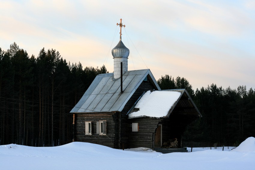Серёгово. Церковь Николая Чудотворца. общий вид в ландшафте
