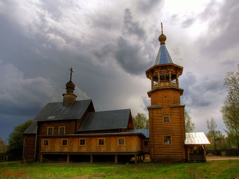 Пено. Церковь Сергия Радонежского. общий вид в ландшафте
