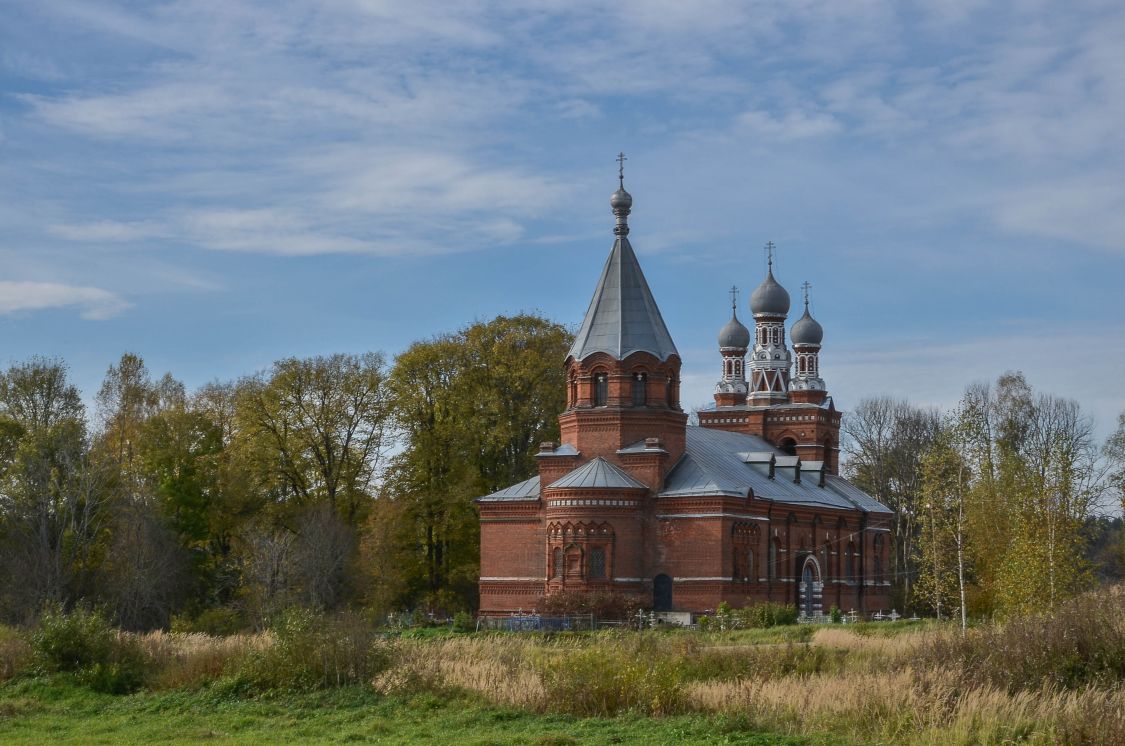 Церковь Покрова Пресвятой Богородицы, Дуброво (Тёмкинский район, Смоленская область). общий вид в ландшафте