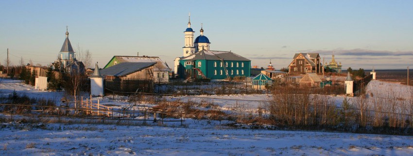 Ыбский Серафимовский женский монастырь, Ыб (Сыктывдинский район, Республика Коми). общий вид в ландшафте