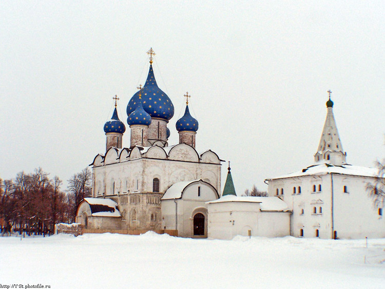 Суздаль. Кремль. фасады, Собор в ансамбле с Архиерейскими палатами		      