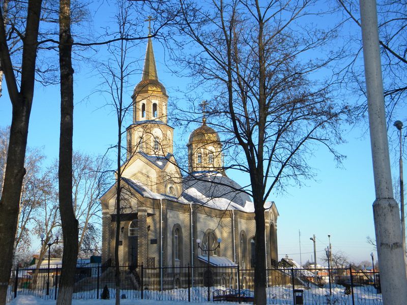 Церковь Успения Пресвятой Богородицы, Пролетарский (Ракитянский район, Белгородская область). общий вид в ландшафте