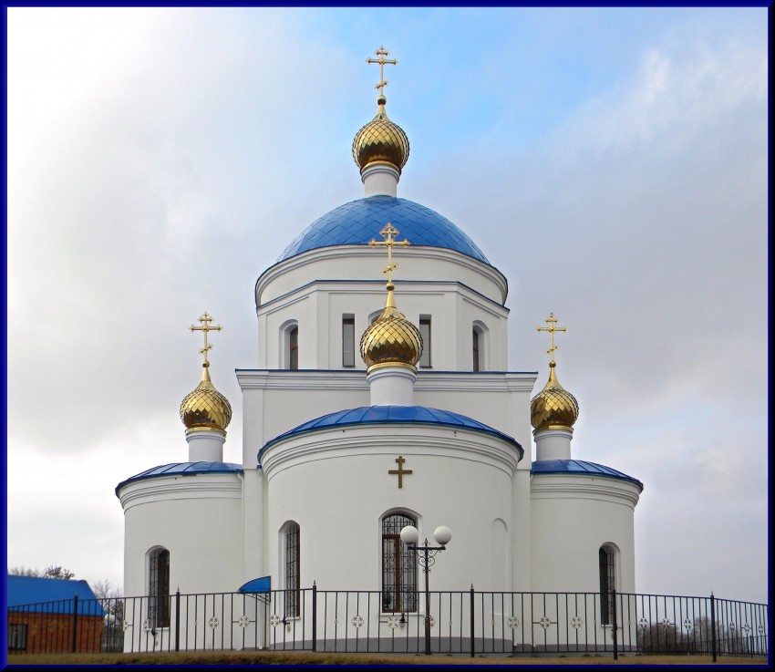 Церковь Рождества Пресвятой Богородицы, Богородское (Новооскольский район, Белгородская область). общий вид в ландшафте