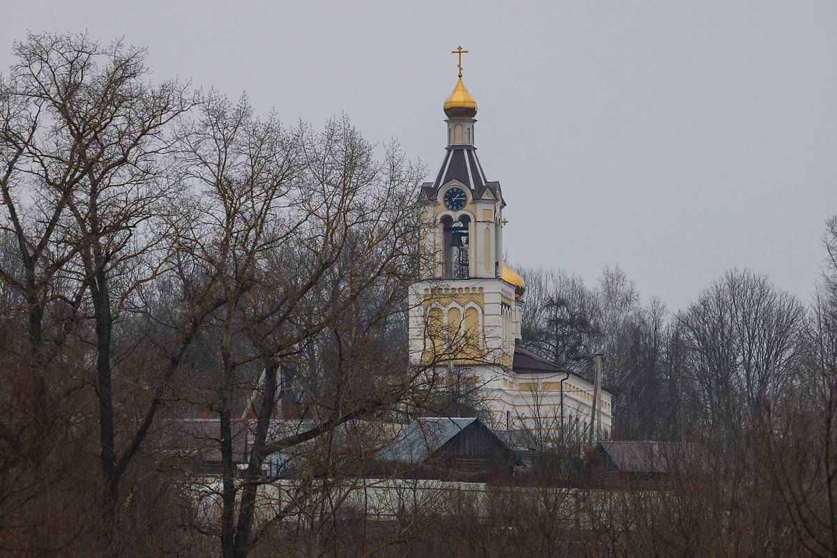 общий вид в ландшафте. Церковь Рождества Пресвятой Богородицы, Турово (Серпуховский городской округ и гг. Протвино, Пущино, Московская область)