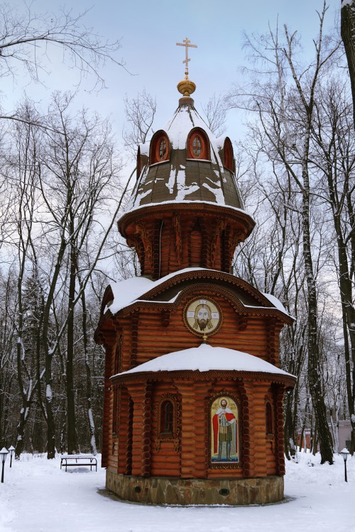 Апаринки. Храм-часовня Александра Невского. общий вид в ландшафте