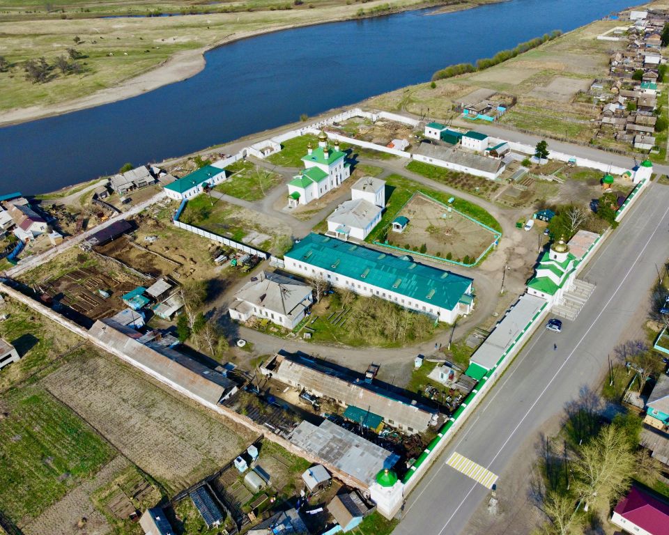 Троицкий Селенгинский мужской монастырь, Троицкое (Прибайкальский район, Республика Бурятия). общий вид в ландшафте, Вся территория вид с ЮЗ