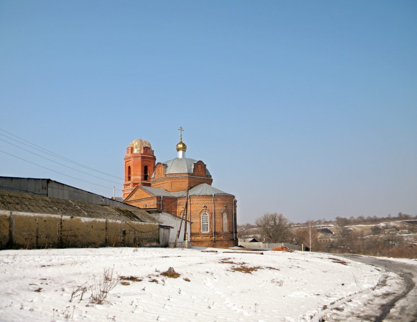 Озерки. Церковь Михаила Архангела. общий вид в ландшафте