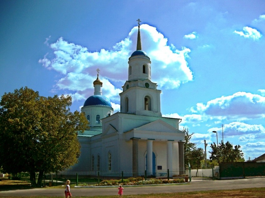 Церковь Богоявления Господня, Пены (Беловский район, Курская область). общий вид в ландшафте, церковь построена в 1878 году