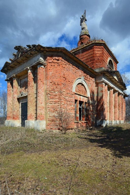 Аксиньино. Церковь Спаса Нерукотворного Образа. фасады, Вид на храм с юго-запада