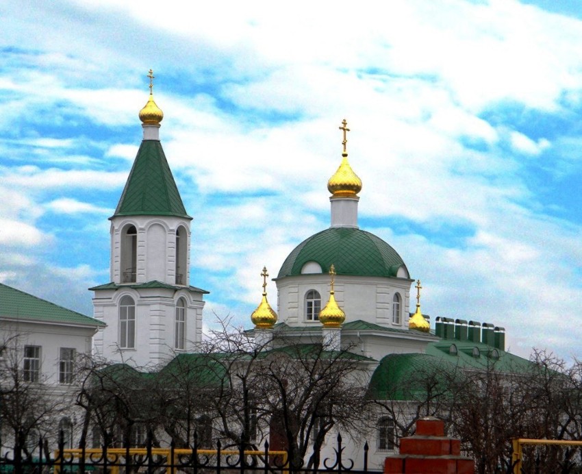Золотухино. Алексеевский женский монастырь. Церковь Иоанна Предтечи. общий вид в ландшафте