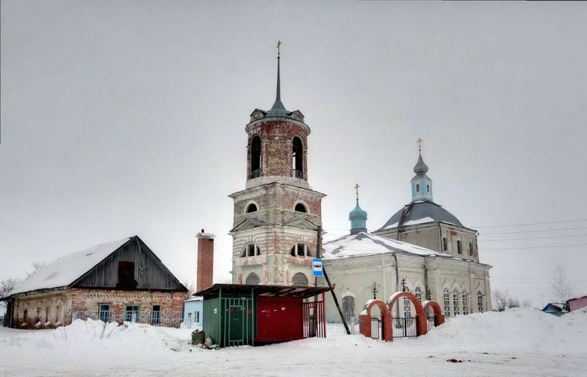 Церковь Рождества Пресвятой Богородицы, Новопанское (Михайловский район, Рязанская область). общий вид в ландшафте