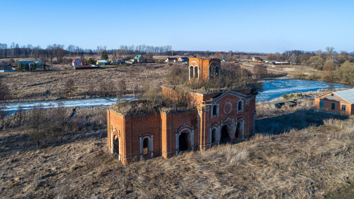 Церковь Покрова Пресвятой Богородицы, Машково (Ясногорский район, Тульская область). общий вид в ландшафте