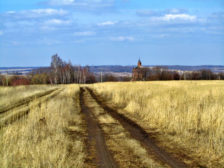 Горки. Церковь Михаила Архангела. общий вид в ландшафте