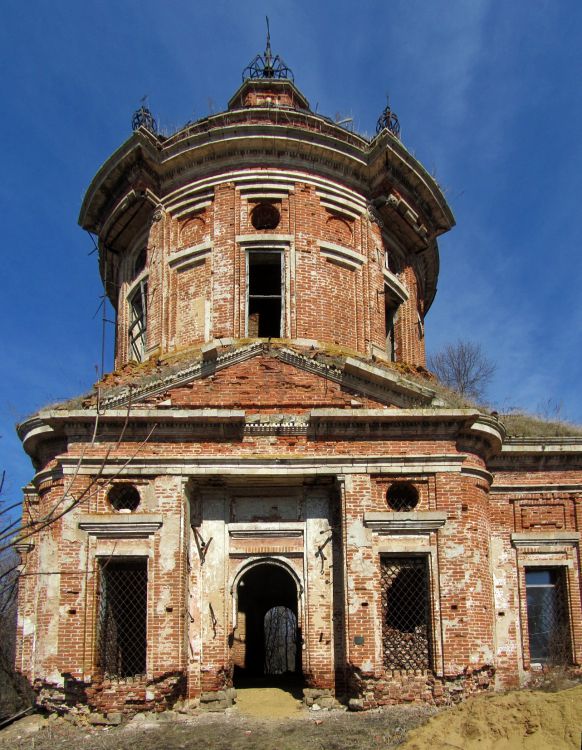 Церковь Михаила Архангела, Горки (Ясногорский район, Тульская область). фасады, южный фасад, вертикальная панорама