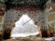 Церковь Сретения Господня, Состояние восточной стены храма<br>, Сретенье, урочище, Комсомольский район, Ивановская область
