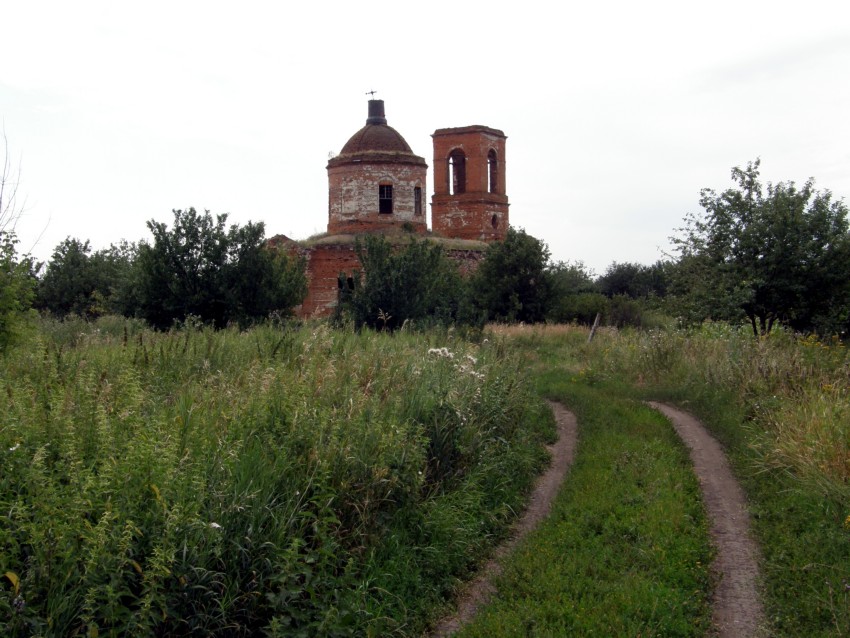 Церковь Михаила Архангела, Вороново (Задонский район, Липецкая область). общий вид в ландшафте