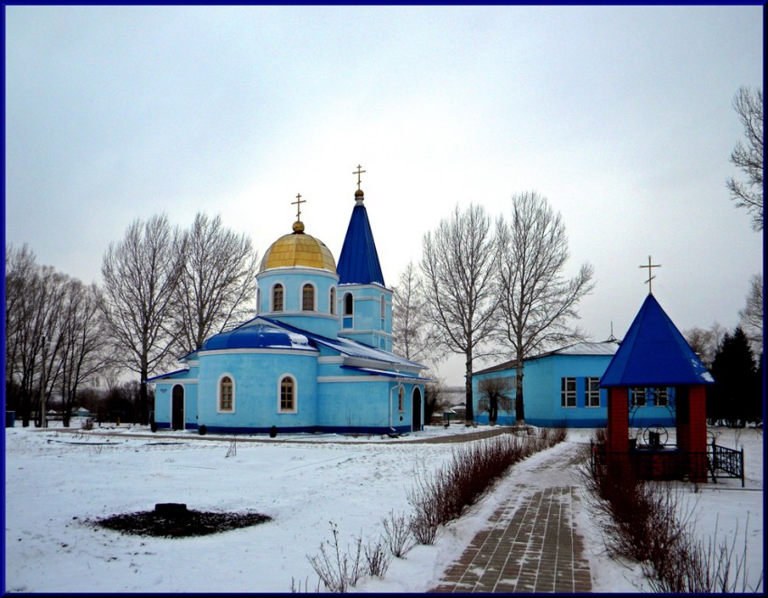 Кривцово. Церковь Николая Чудотворца. общий вид в ландшафте