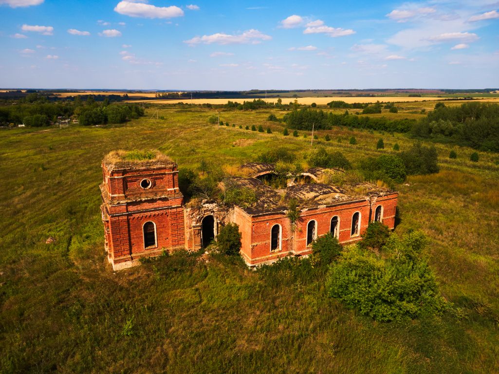 Церковь Троицы Живоначальной, Елино (Захаровский район, Рязанская область). общий вид в ландшафте