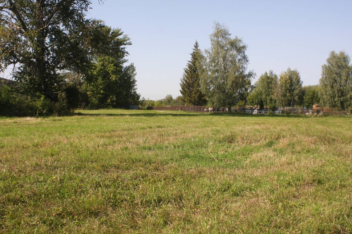 Церковь Иоанна Богослова, Гладкие Выселки (Захаровский район, Рязанская область). фасады, Вид на церковное место с юго-востока
