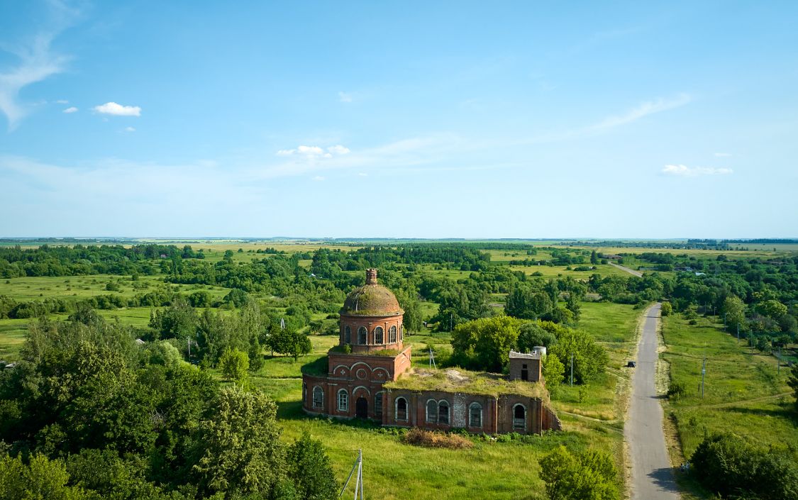 Церковь Троицы Живоначальной, Байдики (Захаровский район, Рязанская область). общий вид в ландшафте