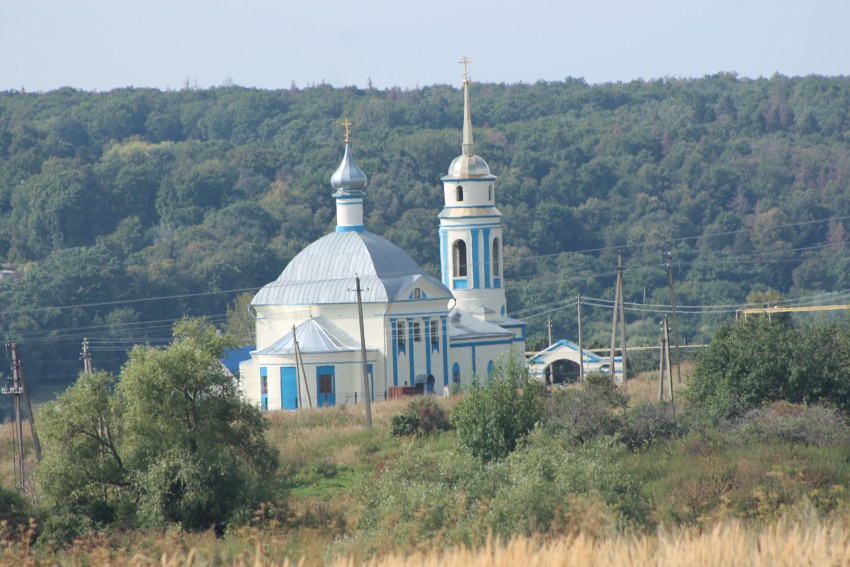 Рыльское (Михайловское). Церковь Михаила Архангела. общий вид в ландшафте