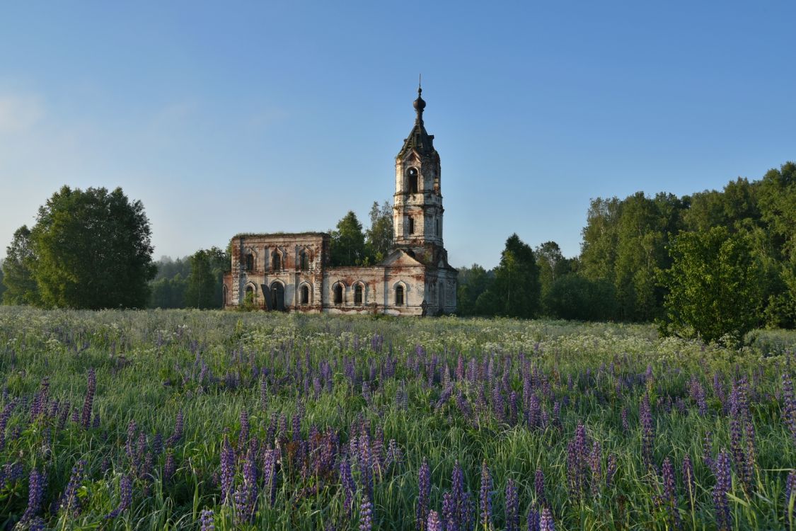 Церковь Казанской иконы Божией Матери, Каркалей (Ардатовский район, Нижегородская область). общий вид в ландшафте, Общий вид с северо-запада